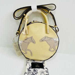 Radley London Circle Grab Yellow Leather Kentucky Derby/Royal Ascot Multiway